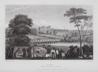 Ripon, from the Road to Masham (engraving)