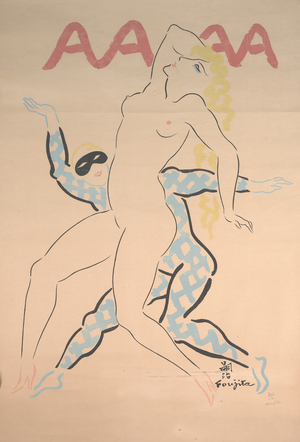 Nude and Harlequin, c.1926 (colour litho)