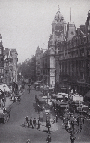Tottenham Court Road, Old YMCA (b/w photo)