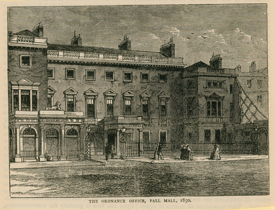 The Ordnance Office, Pall Mall, 1850 (engraving)