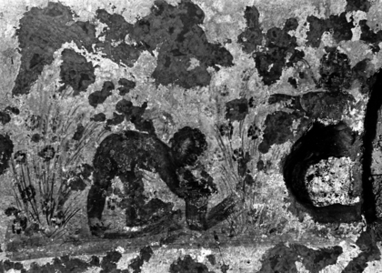 Erich Andres Italy - In the catacombs of Rome in the 1950s: Little angel huts as heralds of spring. These wonderfully colored, wonderfully preserved paintings from the 3rd century in a small burial crypt near the vestibule of the Flavi symbolically represent the seasons in a Christian religious meaning. Earlier interpretations recognize Amor and Psyche in the two putti. 512/25