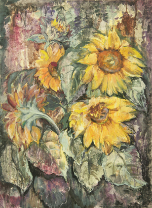 Composition with Sunflowers, 1975 (gouache on paper)