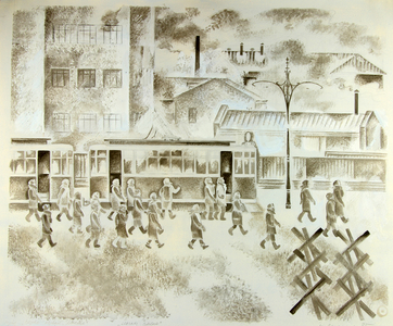 The Night Shift, Moscow 1941, 1986 (gouache on paper)