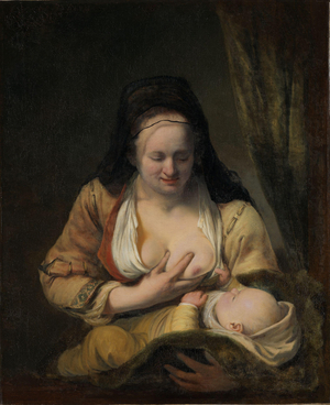 Woman Suckling an Infant (oil on canvas)
