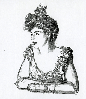 A Gibson Girl, c.1902 (litho)