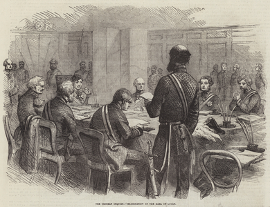 The Crimean Inquiry, Examination of the Earl of Lucan (engraving)