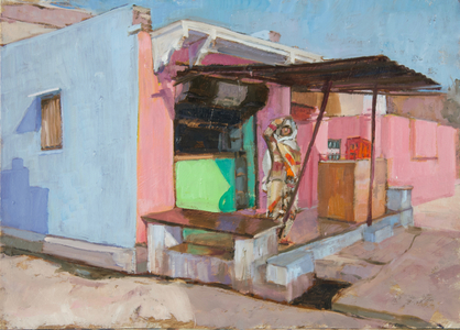 Indian Colours, 2019 (oil on board)