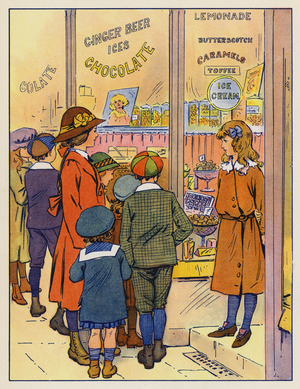 Auntie Ada's shop (colour litho)