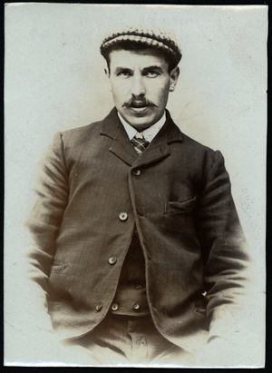 Robert Brown, miner, arrested for theft, North Shields, UK, 1905 (b/w photo)
