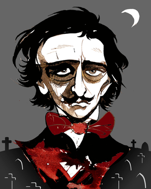Edgar Allan Poe - colour caricature