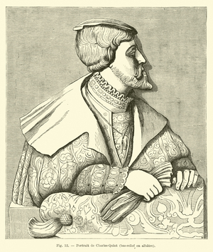 Alabaster bas-relief of the Emperor Charles V (litho)