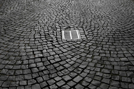 Street pavement blocks. Square shaped pattern. Close-up.