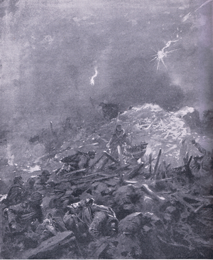 Immortal 'Dead Man Hill', whre the German hosts battered themselves unavailaingly against the heroes of France (colour litho)