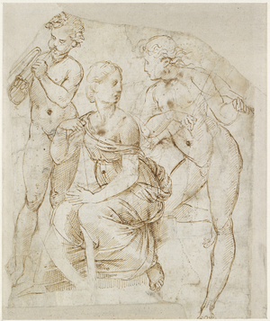 Recto: Group of Musicians , WA1846.166 (pen & brown ink on white paper)