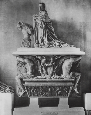 Musee Du Louvre, Monument De J-A De Thou, Sculpteur, F Anguier (b/w photo)