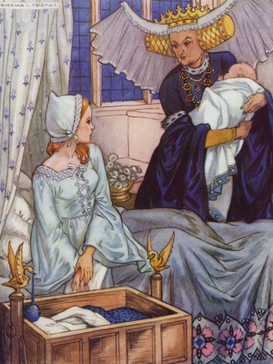 Hans Christian Andersen story: The Six Swans (colour litho)