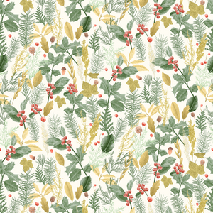 Holiday holly pattern light, 2021 (graphite pencil & digital)