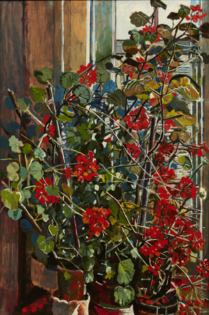 Geraniums, 1995 (oil on canvas)