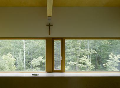 View of the interior, Abbaye Val de Notre Dame, Quebec, Canada (photo)
