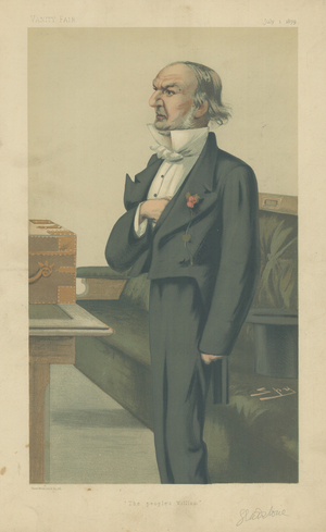 Mr William Ewart Gladstone (colour litho)