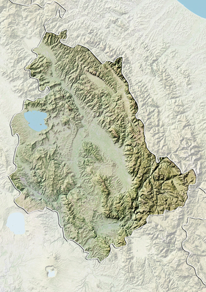 Region of Umbria, Italy, Relief Map