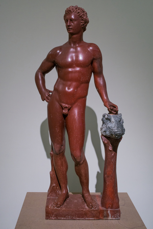 Roman art: Farnese Collection - Meleager - Limestone red from Island of Rhodes - Archaeological National museum - MANN, Naples, Italy