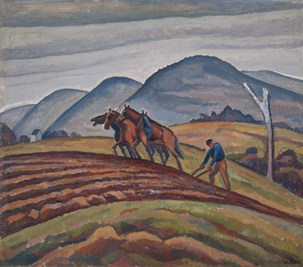 Untitled (plowing the fields),  (oil on canvas)