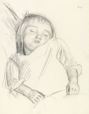 Sleeping child (conté crayon on paper)