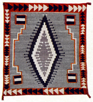 Navaho (or Navajo) blanket - woven by the Native Americans of New Mexico, 1920 (print)