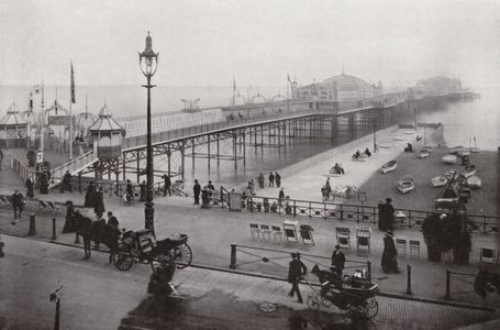 Brighton: The Palace Pier, from the Royal Albion Hotel (b/w photo)