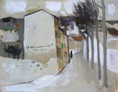 Tuscan Village near Galluzzo (oil on canvas)