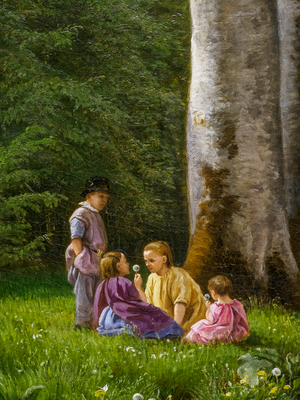 A Beech Wood in May near Iselingen Manor, 1857 (oil on canvas)