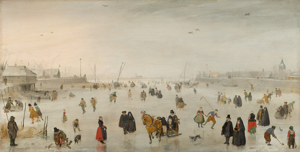 A Scene on the Ice, c.1625 (oil on panel)
