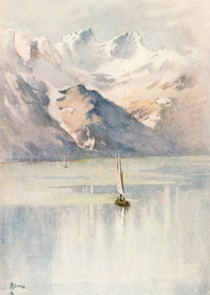 The Dents d'Oche, Savoy Alps, MHL (colour litho)