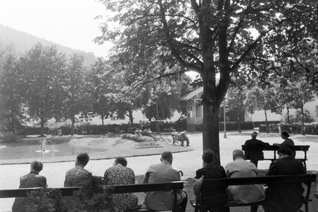 At the park and at the crazy golf court, Germany 1930s (b/w photo)