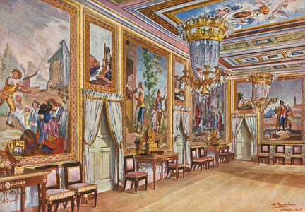 El Elscorial: Salon de Embajadores (colour litho)
