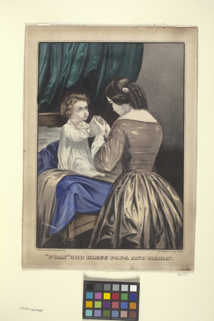 "Pray" God Bless Papa And Mama" (hand-coloured lithograph)