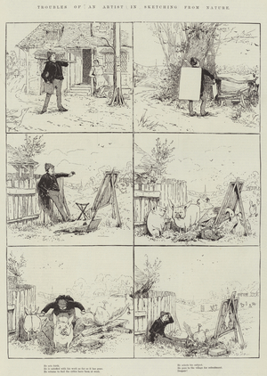 Troubles of an Artist in sketching from Nature (engraving)
