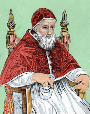 Pope Julius II (1443 1513). Engraving.