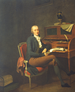 Portrait of a Seated man at a desk (oil on canvas)