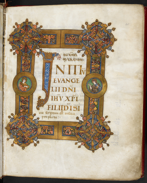 Royal 1 D.ix, f.45r, Cnut Gospels, c.1020 (vellum)