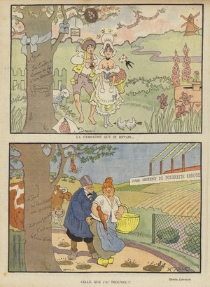 Illustration for Le Rire (colour litho)