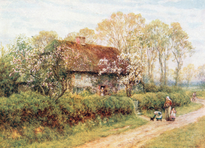 A Cottage at Freshwater Gate (colour litho)