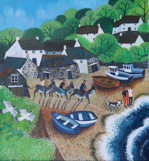 Cadgwith Harbour, 2018 (acrylics on paper)