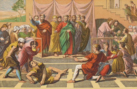 The Death of Ananias (colour litho)