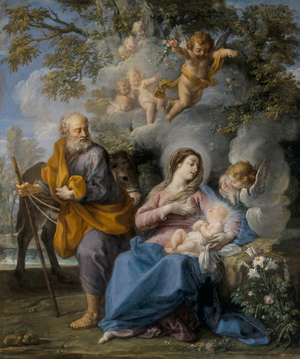 Rest on the Flight into Egypt (oil on copper)