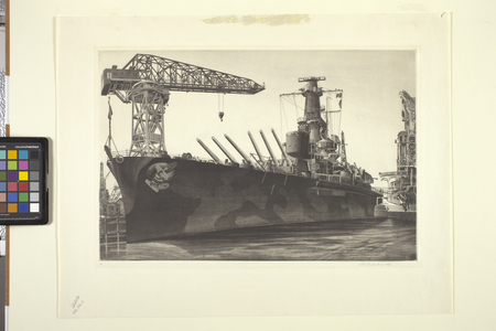 Uss Columbia Under Construction At N.Y. Shipbuilding Corporation, Camden, N.J. (etching and aquatint)