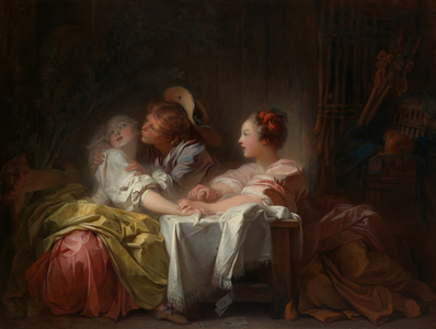 The Stolen Kiss, c.1760 (oil on canvas)