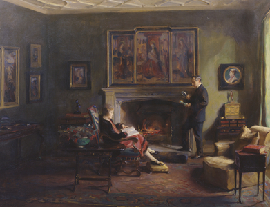 Interior with Viscount and Viscountess Lee of Fareham, 1925 (oil on canvas)