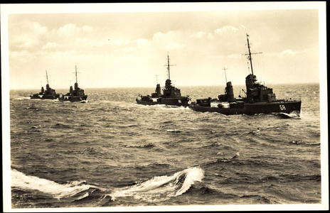 German warships in formation, torpedo boats